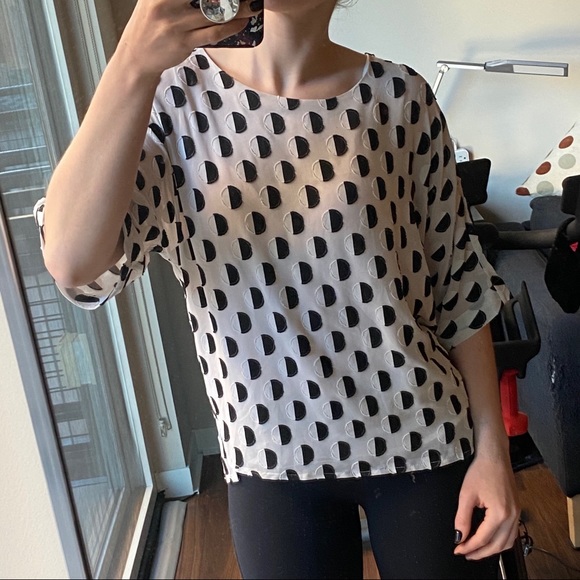 vince camuto polka dot top
